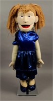 Red Haired Blue Dress Female Puppet