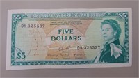 1965 East Caribbean Five-dollar Note