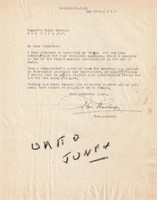Theo Bamberg Signed letter to Hugard