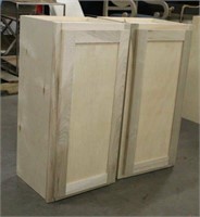 (2) Single Door Unfinished Maple Cabinets