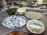 Assorted platters and bowls- glassware