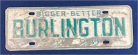 1969 Burlington NC City Tag