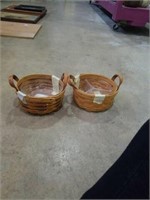 Pair of small circle longaberger baskets