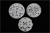Lot of 3 Chinese Jade Carved Plaques, Open Work