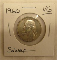 1960 Silver Quarter Vg