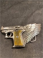 Belt Buckle Gun And Angel Wing