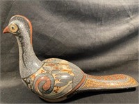 Tonala Mexican Hand Painted Pottery Peacock