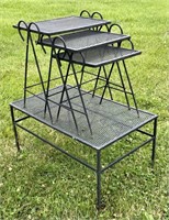 Wrought iron nest of tables - 12.5" x 16.5" and