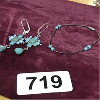 TURQUOISE BRACELET AND EARRINGS