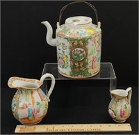 Rose Medallion Chinese Porcelain Tea Wares