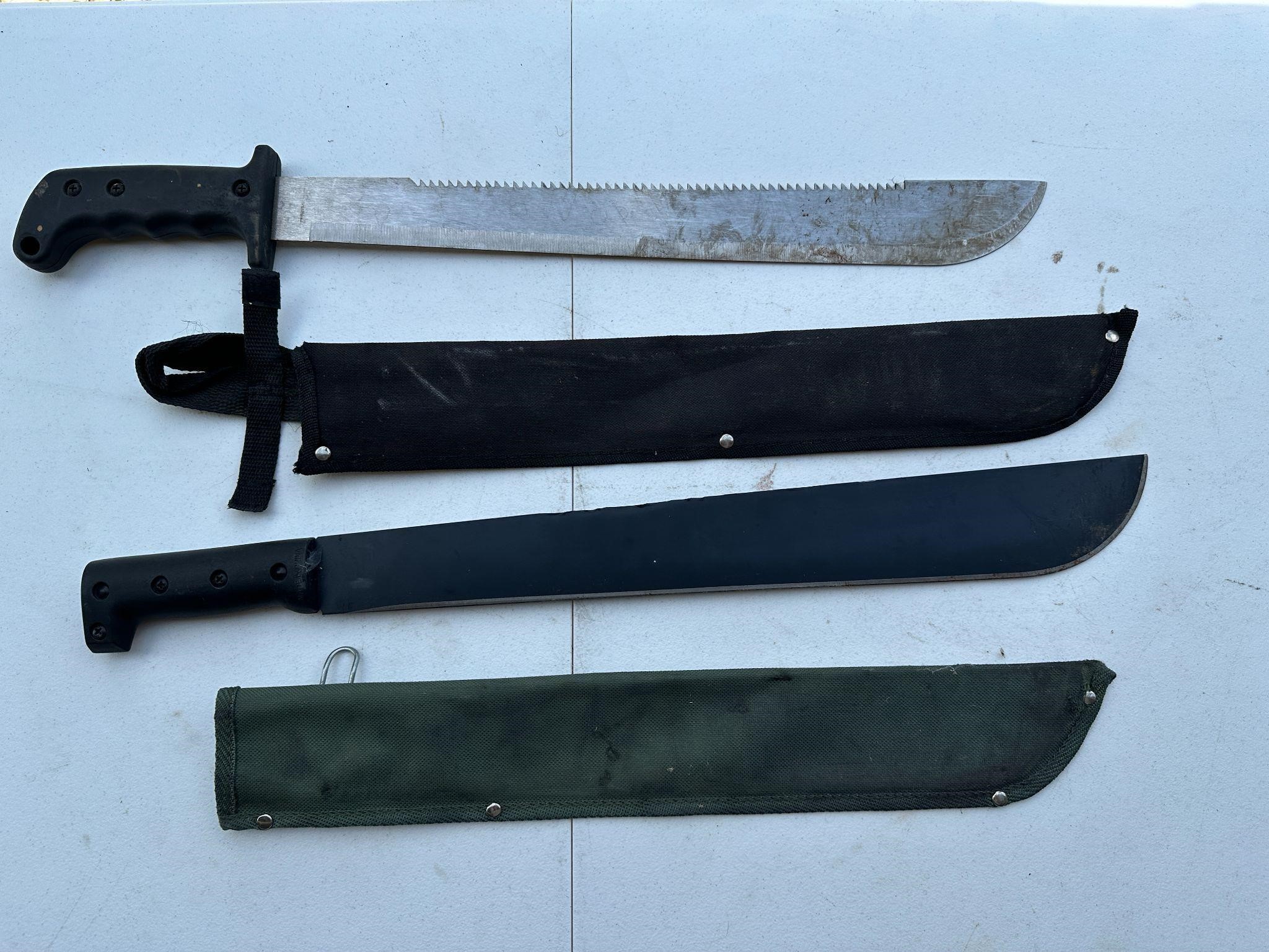 Pair Of Machetes' W/ Sheaths