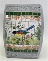 Ceramic Mosaic Bird Plant Stand