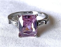 Vintage Princess Cut Pink Ice Solitaire Ring