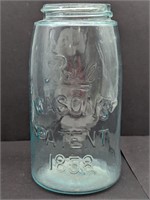 1858 Ball Mason's Teal Quart Canning Jar #312