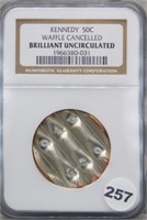 Kennedy 50 Cent Waffled Canceled, NGC Brilliant