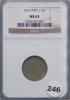 1913 Type 2 5 Cent Buffalo NGC MS 63.