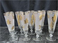 8 FROSTED LEAVES GLASSES