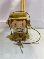 ENESCO Boy on Swing hanging Planter