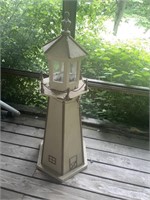 4 foot outdoor wooden lighthouse some wear