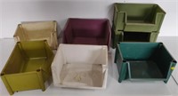 7 PLASTIC STORAGE BINS