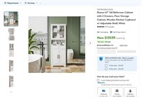 N1139  Ktaxon Bathroom Cabinet 67 Tall White