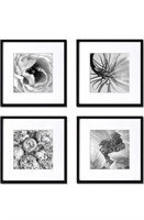 Yisunf 12x12 Picture Frame Black Set of 4, Wooden