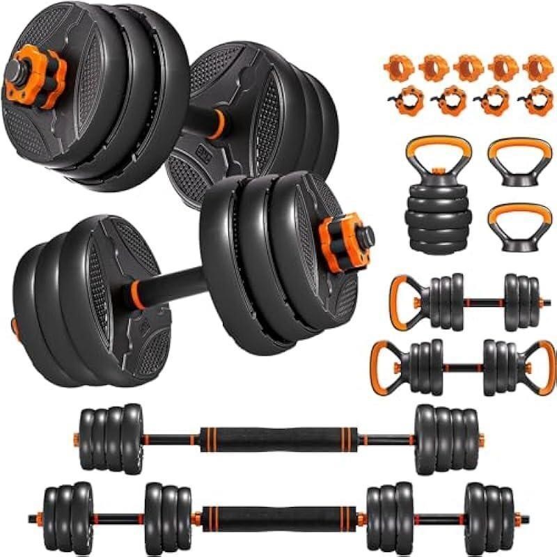 Adjustable Dumbbells, 44LB Free Weights Dumbbells