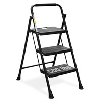 HBTower 3 Step Ladder, Folding Step Stool with Wid