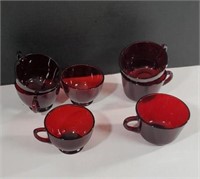 7 Piece Lot of Vintage Anchor Hocking Royal Ruby