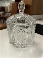 LARGE CRYSTAL CLASS CANDY JAR AND LID