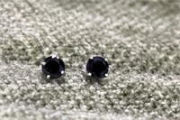 Black Spinel .925 Sterling Silver Stud Earrings