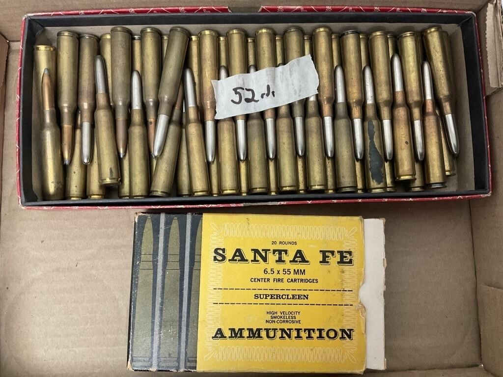 6.5x55 Swedish Mauser Ammo 20rds Soft Point Comm.
