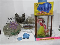 China Doll in Wooden and Glass Box NO SHIP