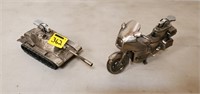 Pewter US Army Tank & Honda Motorcycle Lighters