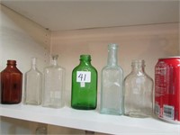 6 Vintage Medicine Bottles