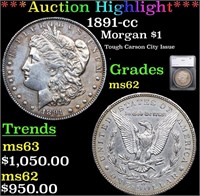 ***Auction Highlight*** 1891-cc Morgan Dollar $1 G
