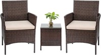 Brown 3-Pieces Patio Furniture