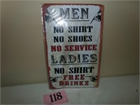 MEN/LADY SERVICE TIN SIGN