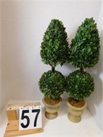 Pair Of Artificial Topiary Trees