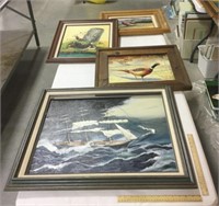 4 framed paintings-Local artist Dean Haddockw/