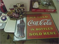COKE SIGN AND CLOCK