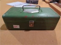 Victor metal tackle box and contents