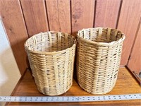 (2) wicker waste baskets