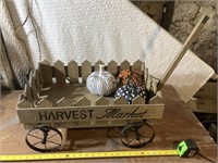 Wood and metal wagon decoration