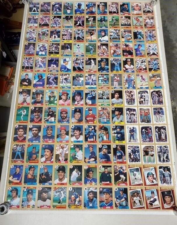 Uncut Sheet Of 1987 Topps Baseball Cards