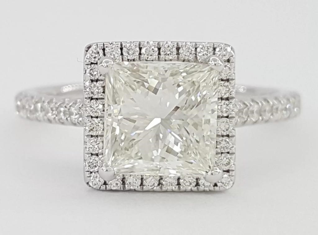 2.00 Ct Lab Grown Princess Cut Diamond Ring 14 Kt