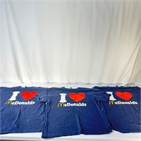 3 McDonalds T-Shirts I Love McDonalds Shirts XL