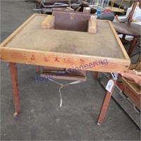 Wood child's table w/seat