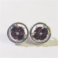 $160 Silver Garnet Earrings