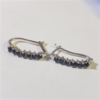 $100 Silver Sapphire Earrings